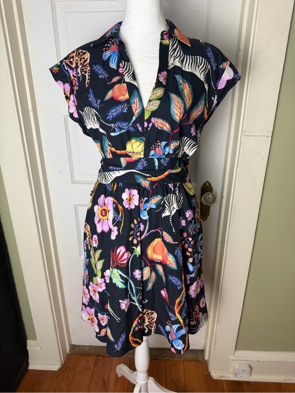 Maeve Mini Floral/Animal Print Dress NWOT